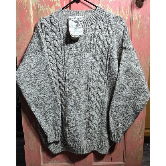 RARE VTG NWT Hunter Hills New Zealand New Wool Natural Cable Knit Sweater MEDIUM - Picture 1 of 14